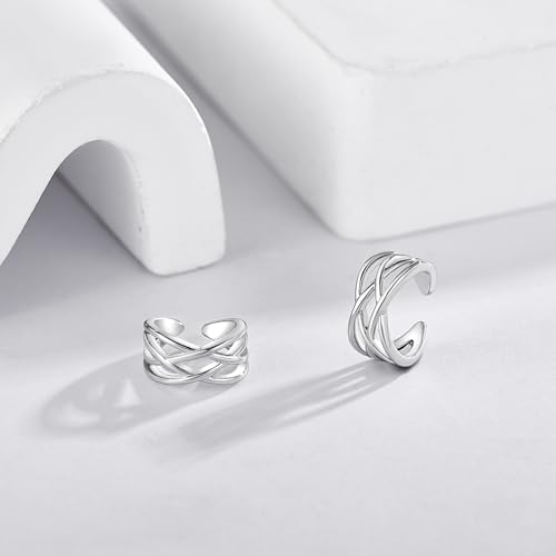 Celtic Knot/Celtic Knot/Bat/Filigree Viking Earrings 925 Sterling Silver Non Piercing Ear Cuff Earrings Cool Earring Cuff for Women Men - color: celtic-2