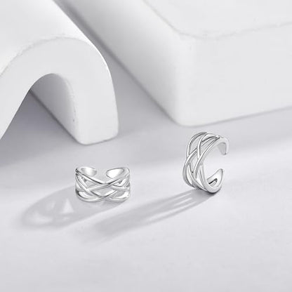 Celtic Knot/Celtic Knot/Bat/Filigree Viking Earrings 925 Sterling Silver Non Piercing Ear Cuff Earrings Cool Earring Cuff for Women Men - color: celtic-2