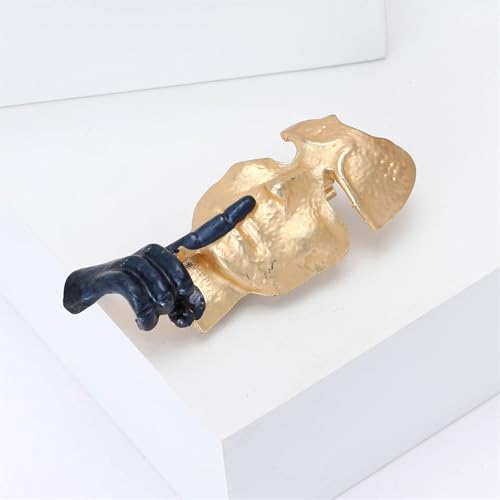 Gold Mask Enamel Lapel Brooch Pin for Women Men Abstract Art Enamel Brooch Silence is Thinker Badge Pin Accessories for Lapel Backpack Jacket Hat Bag - color: Gold