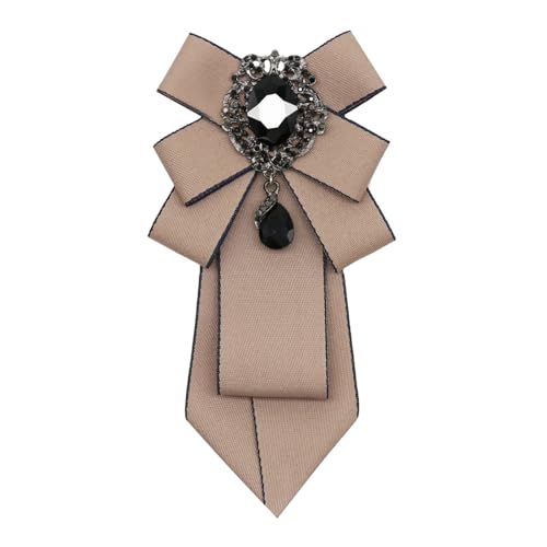 Big Crystal Bow Ties for Men Pre-tied Women Bowtie | Sparkly Laege Rhinestone, Eye-catching Edges, Adjusatble Strap, Polyester Fabric, 6.9"×3.7", Suitable for Suit Wedding Prom - color: Champagne
