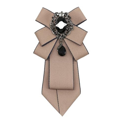 Big Crystal Bow Ties for Men Pre-tied Women Bowtie | Sparkly Laege Rhinestone, Eye-catching Edges, Adjusatble Strap, Polyester Fabric, 6.9"×3.7", Suitable for Suit Wedding Prom - color: Champagne