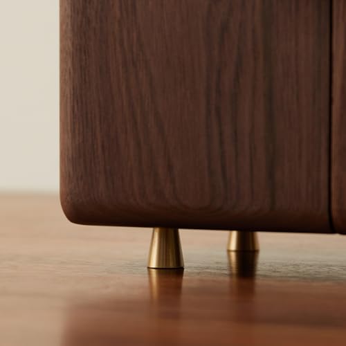 Black Walnut Wood Jewelry Box, Large | Women & Men, Velvet Lined, 5 Drawers, Hand Carved Ginkgo Leaf Handles, Double Door Wardrobe Design - size: Ginkgo leaves
