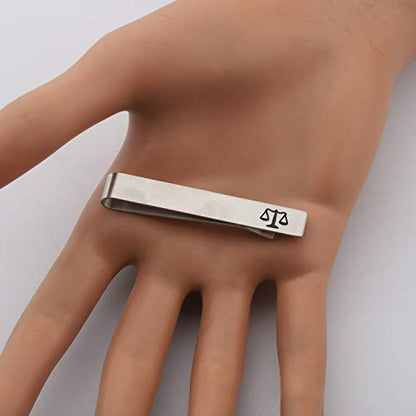 BAUNA Tie Clip for Men Lawyer Tie Bar Clip for Wedding Business Attorney Judge Law School Gift Jewelry