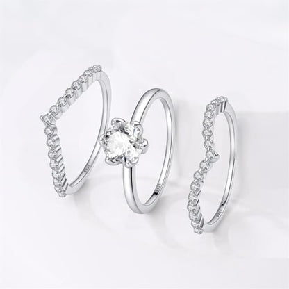 KUNSIR 925 Sterling Silver Rings Classic Cubic Zirconia Eternity Promise Statement Anniversary Wedding Bands Engagement Rings for Women Infinity Forever Love Ring Size 7-9 - style: Fingertip Romance Ring