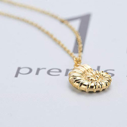 18K Gold Plated Stainless Steel Bee Honeycomb Pendant Necklace, Adjustable Y Lariat Conch/Guitar/Horseshoe Necklace for Women - color: Gold, style: Conch