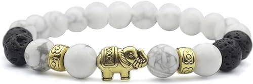 Women Beaded Bracelet Set | Colorful Boho Stackable Trendy Design with Crystal Accents Multilayer Bangle Bracelet | Fashion Stretch Braclets Jewelry for Women - color: Elephant