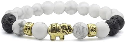 Women Beaded Bracelet Set | Colorful Boho Stackable Trendy Design with Crystal Accents Multilayer Bangle Bracelet | Fashion Stretch Braclets Jewelry for Women - color: Elephant