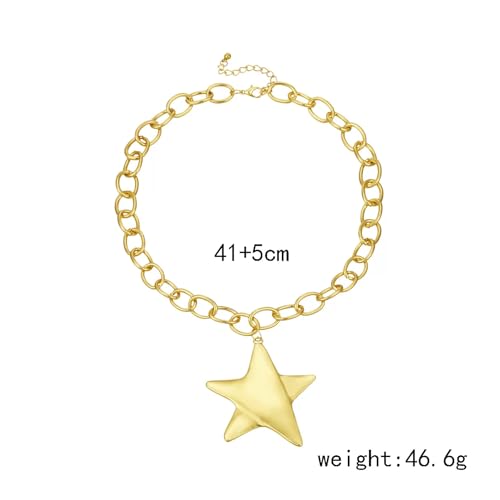 Sora Tuki Chunky Star Necklace for Women Trendy Big Statement Necklace Large Star Pendant Necklaces Thick Chain OT Toggle Necklaces Boho Chunky Jewelry - style: Style 2 - G