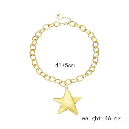 Sora Tuki Chunky Star Necklace for Women Trendy Big Statement Necklace Large Star Pendant Necklaces Thick Chain OT Toggle Necklaces Boho Chunky Jewelry - style: Style 2 - G