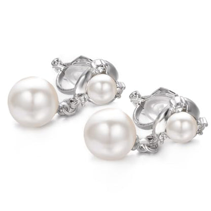 Yoursfs Pearl Dangle Clip On Earrings for Women Vintage Faux Pearl Earrings Non Pierced Crystal Earring - style: Pearl Dangle Clip On Earrings