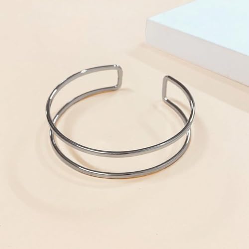Arm Cuff for Women Layered Armlet Open Adjustable Arm Cuff Gold Silver Upper Arm Cuff Bracelet Minimalist Armband Trendy Jewelry - color: Arm Cuff02