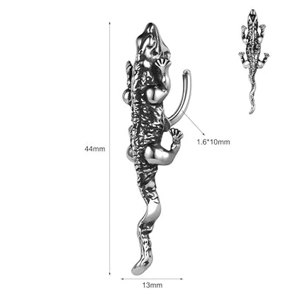14G Surgical Stainless Steel Dangle Belly Button Rings for Women Belly Ring Dangling Piercing Jewelry CZ Snake lizard Skull Spider bat Halloween Party Punk Rock - style: lizard