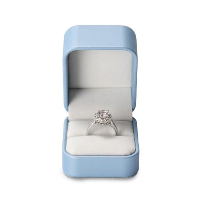 Oirlv Luxury Leather Jewelry Ring Box Engagement Ring Box Wedding Day Keepsake Case(Sky Blue) - color: Sky Blue, size: Ring Box