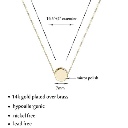 Valloey Rover Gold Necklaces for Women | Dainty 14K Gold/Sterling Silver Plated Cubic Zirconia Star Moon Pendant Necklaces Twist Rope Chain Simple Jewelry for Women - style: Gold-dot