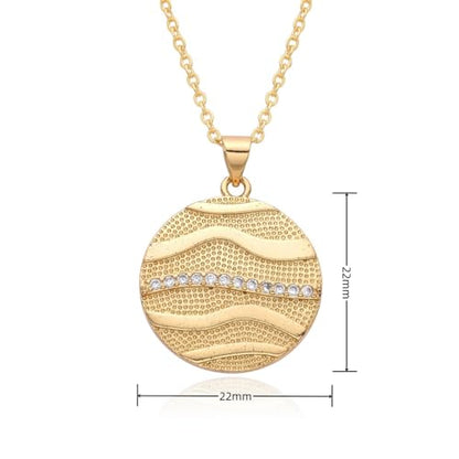 Dainty Necklace Initial Necklace For Women Round Moon star Clover Pendant Chain Coin Necklaces - color: J