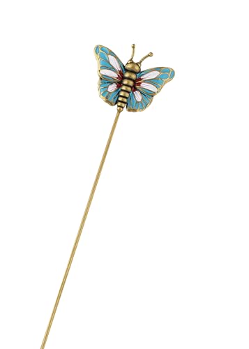Alilang Women's Elegant Vintage Hat Pin Bendable Long Needle Lapel Pins Brooches on Hair Hat Scarf - color: 1pc Butterfly