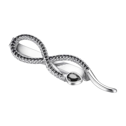 Silver Tie Clip for Mens Stainless Steel Novelty Feather Bat Bee Tie Bar Suitable For Necktie Bar Clip - style: Snake Tie Bar Black 1