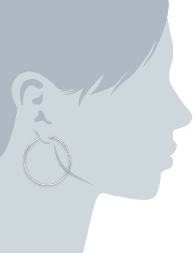 Amazon Essentials Stainless Steel Rounded Tube Hoop Earrings (50mm), (previously Amazon Collection) - color: Stainless Steel, size: 41 mm