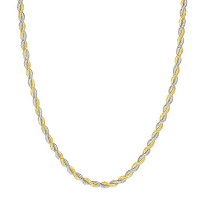 Two-Tone Braided Snake Chain - size: 18.0 Inches