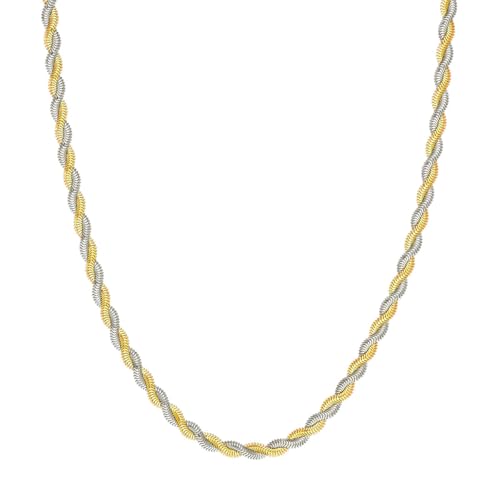 Two-Tone Braided Snake Chain - size: 18.0 Inches