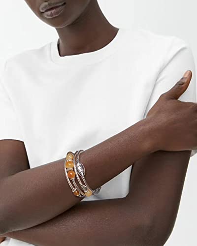 FULU AUTUMN Stackable Beaded Bracelets for Women Boho Wrap Silver Bracelet Layered Fashion Jewelry Gifts for Her - color: 17-Yellow