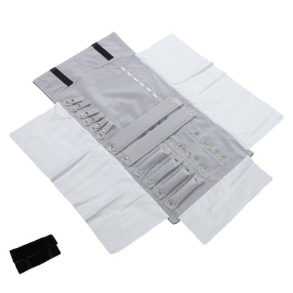 Velvet Roll with Independent Compartments Multiple Rollup Structure and Jewelry Organizer for Portable Pouch Bracelets Rings Travel for Business Trips and Daily