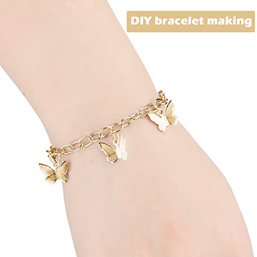 Hicarer 24 Pieces Bracelet Chains Bulk with Ot Toggle Clasp Alloy Link Chains DIY Jewelry Making Bracelets for Women DIY Jewelry Valentine's Crafts Supplies(Gold, Silver and Rose Gold) - color: Gold, Silver and Rose Gold