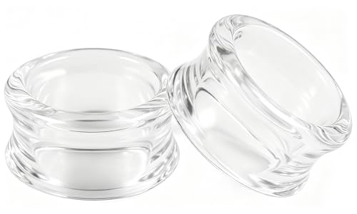 6G-50mm Hollow Acrylic Ear Plugs Tunnels for Women Men Double Flared Saddle Ears Gauge Plug Stretcher Expander Piercing Body Jewelry Black White Clear 1 Pairs - color: Clear, size: 00 Gauge = 10mm = 3/8 inch