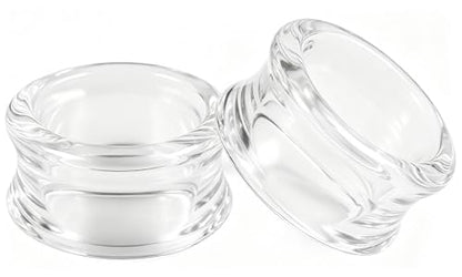 6G-50mm Hollow Acrylic Ear Plugs Tunnels for Women Men Double Flared Saddle Ears Gauge Plug Stretcher Expander Piercing Body Jewelry Black White Clear 1 Pairs - color: Clear, size: 00 Gauge = 10mm = 3/8 inch