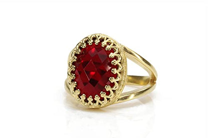 Striking Garnet Ring in 14k Gold-filled Ring Band - January Birthstone Rings Handcrafted by Skilled Artisan - Sizes 3-12.5 - Garnet Jewelry for Every Occasion - with Fancy Box