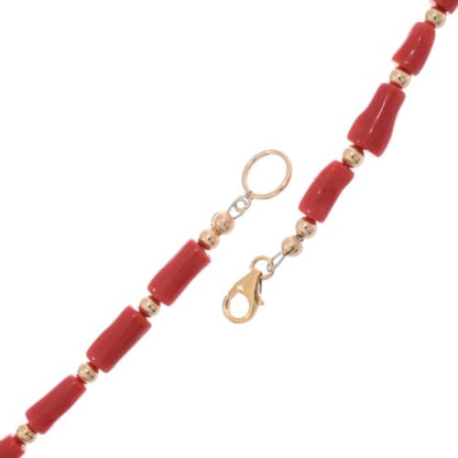 Alltribes Navajo Grade AAA Mediterranean Coral Golden Bead Necklace Single Strand 25 Inches Long 0206