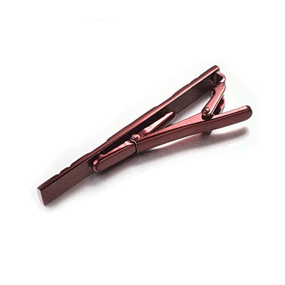 Shell Tie Clip Cufflinks Set for Men Business Gold Silver Tie Bar Cuffs Wedding Party Suit Jewelry Gift - style: Red with Stone