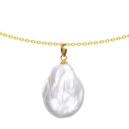 925 Sterling Silver Dainty Freshwater Cultured Pearl Choker Necklace White Genuine Real Pearl Charm Necklaces Jewelry Gifts for Her - color: Baroque-Gold