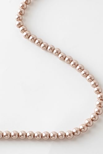 BABEYOND Round Imitation Pearl Necklace Wedding Pearl Necklace for Brides - color: Apricotn, size: 8mm