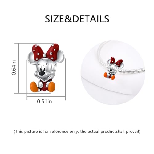 Charm for Bracelets and Necklaces Heart Cat Flower Boy 925 Sterling Silver Bead Birthday Jewelry Gift for Women - color: Cute Mouse Charm