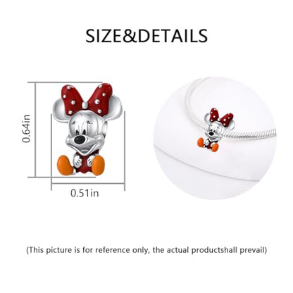 Charm for Bracelets and Necklaces Heart Cat Flower Boy 925 Sterling Silver Bead Birthday Jewelry Gift for Women - color: Cute Mouse Charm