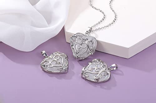 Jovivi Amethyst Rose Quartz Healing Crystal Necklace for Women Flower Leaf Wire Wrapped Crystal Heart Gemstone Pendant Necklace Natural Stone Reiki Quartz Jewelry Mothers Day Gifts - color: Clear Quartz