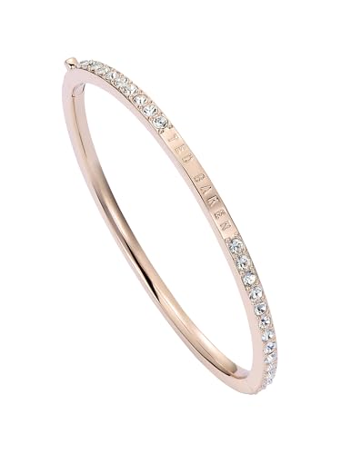Ted Baker London Claudia Narrow Crystal Hinged Bangle Bracelet for Women - color: Rose Gold/Crystal