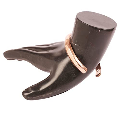 Touchstone Indian Handcrafted Pretty Tapered Pattern Triple Magnet Hand Forged With Solid And High Gauge Minimalistic Elegance Pure Copper Bracelet In Natural Tone. - style: Convex Plain 3