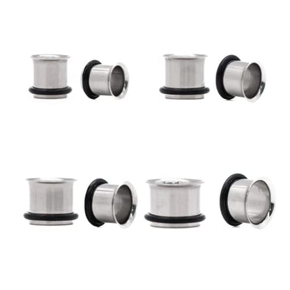 Forbidden Body Jewelry 12G-1 Inch Surgical Steel Single Flared Tunnel Plugs Plus O-Ring, Choose Pcs/Gauge - style: 8pcs: 00g/11mm/12mm/14mm
