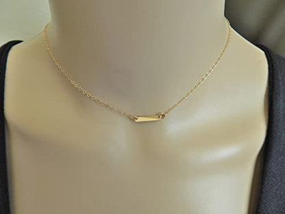 itianxi Dainty Cross Charm Pendant Necklaces,14K Gold Tiny Three Ball Necklace,Simple Fashion Jewelry for Women - color: bar charm