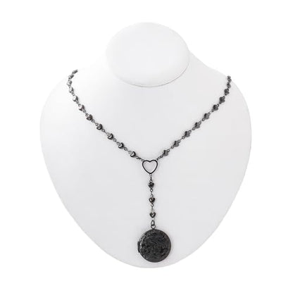 Personalized Heart Locket Necklace for Women Stainless Steel- Heart Necklace - color: Black-I
