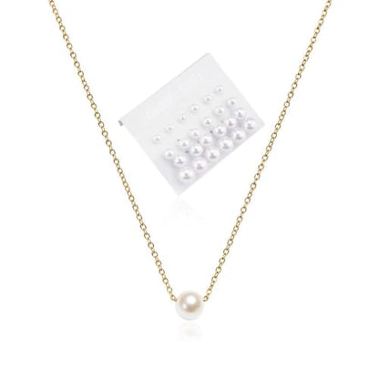 Pearl Earring and Necklace for Wedding Earring Necklace Pearl Accessory | 12 Pairs Pearl Stud Earring, Gold Pearl Choker Necklace, Birthday Christmas Gift for Bride, Engagement Pearl Earring Necklace - color: single pearl