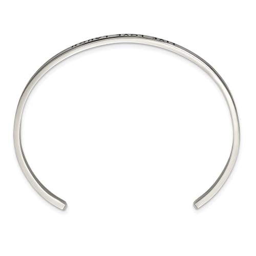 Chisel Live Love Laugh Crystal Cuff Bangle in Stainless Steel