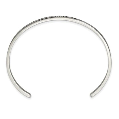 Chisel Live Love Laugh Crystal Cuff Bangle in Stainless Steel