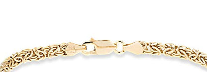Miabella Italian 925 Sterling Silver 4mm Byzantine Anklet for Women | Ankle Bracelet, 18K Gold Plated Option, Fine Jewelry, Made in Italy - color: yellow-gold-plated-silver, size: Length 10 Inches (Medium)