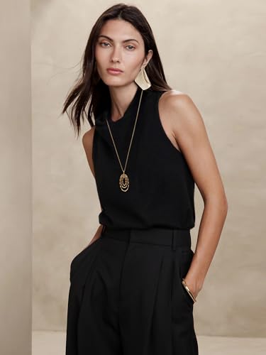 PEARLADA 18k Gold Plated Chain Long Necklace, Boho Sweater Necklace for Women, Geometric Pendant Y Necklace - color: Circles
