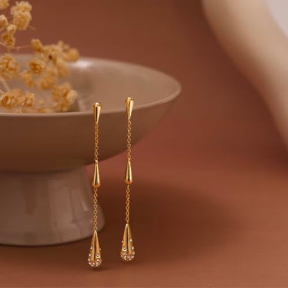 Dangle Earrings for Women,Dainty 14K Gold Plated Long Earrings Statement Gold Drop Earrings Unique Long Earrings For Women Trendy Jewelry Fashion Accessories - color: dangle3-Gold