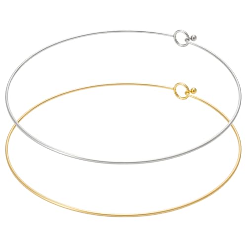 UNICRAFTALE Wire Wrap Collar Necklaces for Women 304 Stainless Steel Choker Necklaces Open Choker Necklace Metal Plain Chocker Collar Necklace for DIY Jewelry Making - color: Mixed Color