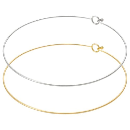 UNICRAFTALE Wire Wrap Collar Necklaces for Women 304 Stainless Steel Choker Necklaces Open Choker Necklace Metal Plain Chocker Collar Necklace for DIY Jewelry Making - color: Mixed Color